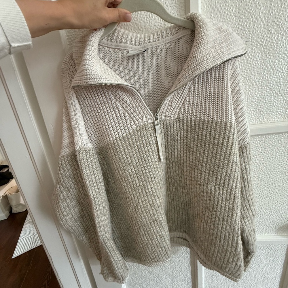 Varley Tonal Cream Half-Zip Sweater